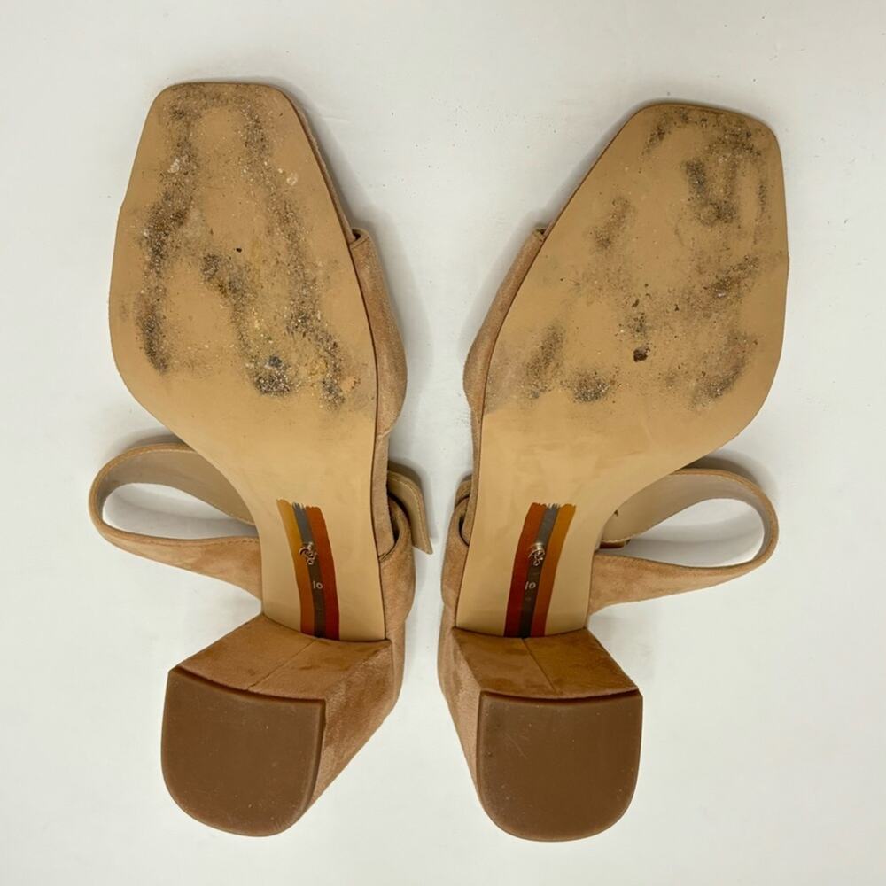 Sam Edelman Dalton Tan Suede Buckle Strap Block Heel Sandal 10 - Picture 9 of 12